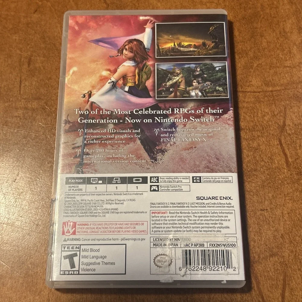 Final Fantasy X X-2 HD Remaster (Nintendo Switch, 2019)